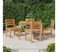 Owoxanthellate Set di mobili da giardino in legno di teak, 110 x 110 cm, design moderno, in legno massello, per esterni, per balcone, terrazza, giardino e giardino d'inverno