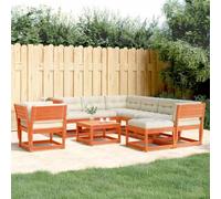 Owoxanthellate Set di mobili da giardino in legno massiccio, 8 pezzi, 73 x 73 x 78 cm, design moderno, robusto, protezione dalle intemperie, per balcone, terrazza, giardino