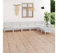Owoxanthellate Set di mobili da giardino in pino massiccio, 63,5 x 63,5 cm, bianco, design pallet, resistente alle intemperie, modulare per terrazze, balconi e piccoli gruppi di sedie