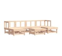 Owoxanthellate Set di mobili da giardino in pino massiccio, 7 pezzi, 61 x 61 x 62 cm, con design a doghe modulari, per giardino, terrazza e piccolo balcone