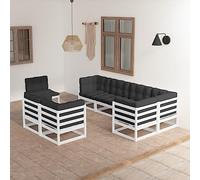 Owoxanthellate Set di mobili da giardino in pino massiccio, 70 x 70 cm, resistente alle intemperie, modulare antracite, per terrazze, balconi e piccoli spazi esterni