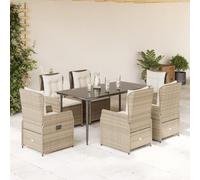 Owoxanthellate Set di mobili da giardino in polyrattan, 160 x 80 cm, con tavolo in vetro e poltrone da giardino regolabili, design moderno, resistente alle intemperie, per terrazze, balconi e