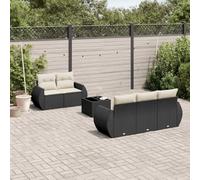 Owoxanthellate Set di mobili da giardino in polyrattan, 6 pezzi, 140 cm, con tavolo e conservazione, design moderno, robusto e durevole, per terrazza, balcone e giardino d'inverno