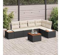 Owoxanthellate Set di mobili da giardino in polyrattan, 6 pezzi, colore nero, modulare, 55 x 62 x 69 cm, resistente alle intemperie, leggero, design moderno, per giardino, balcone, terrazza