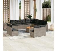 Owoxanthellate Set di mobili da giardino in polyrattan, 62 x 62 x 69 cm, con tavolo in legno di acacia, resistente alle intemperie, modulare, balcone, terrazza
