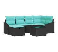 Owoxanthellate Set di mobili da giardino in polyrattan, 7 pezzi, colore nero