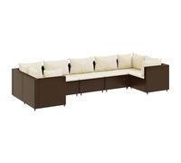Owoxanthellate Set di mobili da giardino in polyrattan, 7 pezzi, marrone | Set modulare ad angolo con imbottiture per terrazza e giardino, rattan PE resistente alle intemperie, 7 pezzi.