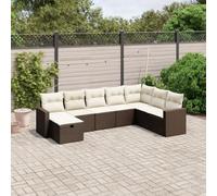 Owoxanthellate Set di mobili da giardino in polyrattan, 8 pezzi, 62 x 62 x 69 cm, resistente alle intemperie, per giardino, terrazza, balcone