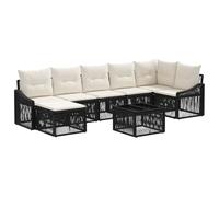 Owoxanthellate Set di mobili da giardino in polyrattan, 8 pezzi, colore | Salotto modulare in rattan per giardino e terrazza con opzioni di regolazione flessibili e cuscini di seduta facili da pulire