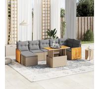 Owoxanthellate Set di mobili da giardino in polyrattan beige con tavolo regolabile Design moderno e resistente ai raggi UV per terrazze balcone e lounge esterno...