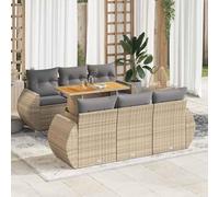 Owoxanthellate Set di mobili da giardino in polyrattan, con tavolo regolabile, 55 x 53 x 34 cm, beige, resistente alle intemperie e modulare, per balcone, terrazza e giardino d'inverno