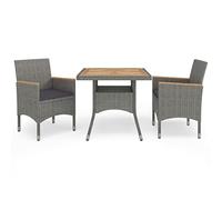 Owoxanthellate Set di mobili da giardino in polyrattan, in legno di acacia, 80 x 80 cm, protezione dalle intemperie, per balcone, terrazza, giardino, design moderno, robusto e durevole per piccole