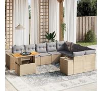 Owoxanthellate Set di mobili da giardino in polyrattan, resistente agli agenti atmosferici, divano ad angolo, 62 x 62 x 69 cm, altezza regolabile