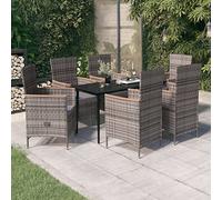 Owoxanthellate Set di mobili da giardino in rattan, 140 x 70 x 74 cm, con sedie pieghevoli e cuscini spessi, design moderno per balcone, terrazza e giardino