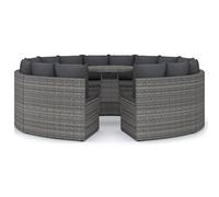 Owoxanthellate Set di mobili da giardino in rattan a forma di ventaglio, 88 x 66 x 67 cm, in polyrattan grigio, telaio in acciaio grigio scuro, design moderno, robusto e leggero, per giardino