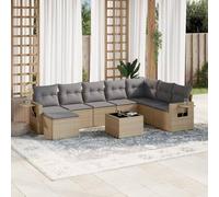Owoxanthellate Set di mobili da giardino in rattan beige, 62 x 62 x 69 cm, con tavolino a molla a gas, resistente ai raggi UV e alle intemperie, per balcone, terrazza, giardino d'inverno