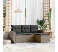 Owoxanthellate Set di mobili da giardino in rattan grigio, 200 x 55 cm, modulare, design moderno, robusto, resistente ai raggi UV, per balcone, terrazza e giardino d'inverno