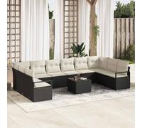 Owoxanthellate Set di mobili da giardino in rattan sintetico, 11 pezzi, panchina angolare modulare con tavolo regolabile in altezza, 10 posti, resistente alle intemperie, ai raggi UV, per balcone