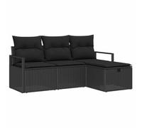 Owoxanthellate Set di mobili da giardino in rattan sintetico, 175 x 117 x 85 cm, modulare con cuscino esterno, piedini regolabili in altezza, per giardino, terrazza, balcone