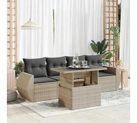 Owoxanthellate Set di mobili da giardino in rattan sintetico, 5 pezzi, grigio chiaro, con tavolo regolabile in altezza, 100 x 55 cm, robusto, resistente agli agenti atmosferici, per balconi, terrazze