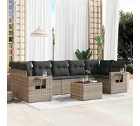 Owoxanthellate Set di mobili da giardino in rattan sintetico, 8 pezzi, colore grigio chiaro, 62 x 62 x 69 cm, modulo angolare, resistente ai raggi UV, per giardino, terrazza e balcone