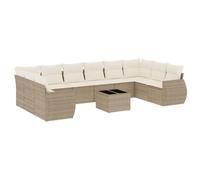 Owoxanthellate Set di mobili da giardino in rattan sintetico, beige, 71 x 62 cm, resistente agli agenti atmosferici, per terrazze, balconi, giardini d'inverno