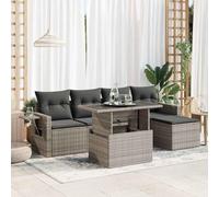 Owoxanthellate Set di mobili da giardino in rattan sintetico, con tavolo regolabile in altezza, 110 kg per piazza, grigio, 100 x 55 x 44/73 cm, per balcone, giardino e giardino d'inverno