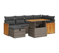 Owoxanthellate Set di mobili da giardino in rattan sintetico, grigio, 55 x 62 x 69 cm, spazio di archiviazione regolabile in altezza, robusto salone per terrazza, balcone e giardino d'inverno