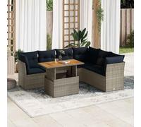 Owoxanthellate Set di mobili da giardino in rattan sintetico, grigio, carico 110 kg, resistente alle intemperie, lavabile per piccoli balconi, terrazzi, patio