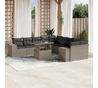 Owoxanthellate Set di mobili da giardino in rattan sintetico, grigio chiaro, divano angolare e tavolo con regolazione in altezza, per esterni, resistente alle intemperie, 62 x 62 x 69 cm, per terrazze