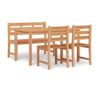 Owoxanthellate Set di mobili da giardino in teak, 140 cm, per terrazze, balconi, giardini, design moderno, robusto e resistente alle intemperie, 4 pezzi, per esterni, cucina, giardino d'inverno