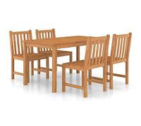 Owoxanthellate Set di mobili da giardino in teak, 140 x 80 cm, con 4 sedie, per terrazze, balconi, interni ed esterni