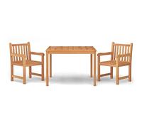 Owoxanthellate Set di mobili da giardino in teak massiccio, 110 cm, tavolo da pranzo e 2 sedie dal design moderno, resistente alle intemperie, per balcone, terrazza, salotto o giardino d'inverno