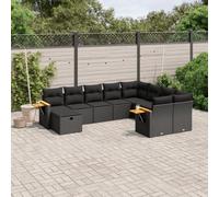 Owoxanthellate Set di mobili da giardino nero, 62 x 62 x 69 cm, in rattan sintetico, resistente agli agenti atmosferici, con molle a gas, salvaspazio, modulare, per balcone, terrazza, giardino e
