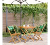Owoxanthellate Set di mobili da giardino pieghevole in legno di acacia, 70 x 70 cm, con motivo a foglie verdi, resistenti alle intemperie, per balconi, terrazze e piccoli giardini