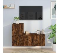 Owoxanthellate Set di mobili per TV, 2 pezzi, 80 x 40 e 40 x 80 cm, in legno con montaggio a parete, moderno, per soggiorno, corridoio, ufficio