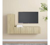 Owoxanthellate Set di mobili per TV, in rovere Sonoma, 3 pezzi, 305 x 30 x 90/2 x 60 x 30 x 30 cm, in legno per soggiorno, corridoio, camera da letto