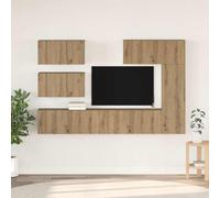 Owoxanthellate Set di mobili per TV, montaggio a parete, 6 pezzi, in legno di quercia artisan, 30,5 x 30 x 90 cm, design moderno, spazio per soggiorno e camera da letto