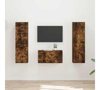 Owoxanthellate Set di tavole basse per TV in rovere affumicato, moderno, con cassetti, altezza 60 cm, larghezza 30 cm, profondità 31 cm, per soggiorno, ufficio, camera da letto