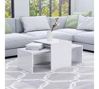 Owoxanthellate Set di tavolino da caffè bianco lucido, 100 x 48 x 40 cm, in legno dal design moderno, salvaspazio, per soggiorno, camera da letto