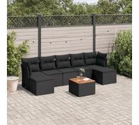 Owoxanthellate Set divano da giardino, 62 x 62 x 69 cm, in rattan, resistente alle intemperie, modulare con tavolo in legno di acacia, per giardino, terrazza, balcone o giardino d'inverno