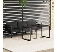 Owoxanthellate Set lounge antracite, 120 x 60 x 66 cm, in alluminio, 4 pezzi, resistente alle intemperie, modulare, imbottita, per balconi e terrazzi, per divani esterni, giardini piccoli e grandi