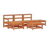 Owoxanthellate Set lounge da giardino, 6 cucchiaini, marrone cera, legno di pino massiccio, 252 x 124 x 70,5 cm, design moderno, robusto e durevole, per giardino, terrazza, balcone