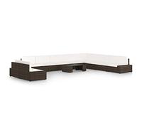 Owoxanthellate Set lounge da giardino in polyrattan, resistente alle intemperie, 90 x 50 x 26 cm, design moderno, durevole e modulare, per balcone, terrazza, giardino d'inverno