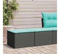 Owoxanthellate Set sala da giardino in polyrattan nero, 55 x 55 x 37 cm, con cuscino blu, salvaspazio, per piccoli balconi, terrazze e verande, materiale robusto resistente alle intemperie