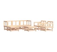 Owoxanthellate Set salone da giardino in pino massiccio, 7 pezzi, 61 x 61 cm, modulare, per esterni, design moderno, robusto, durevole, balcone, terrazza, mobili da giardino