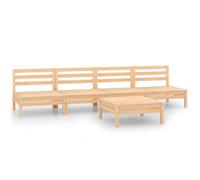 Owoxanthellate Set salotto da giardino modulare in legno di pino massello | Set di mobili espandibile in legno non trattato per balcone, terrazza e giardino.