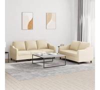Owoxanthellate Set soggiorno 2 + 3 posti, color crema, 138 cm, con cuscino in tessuto resistente, robusto e comodo per Living Room, ufficio, camera da letto