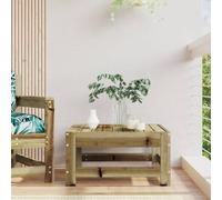 Owoxanthellate Sgabello da giardino in legno di pino, 62 x 62 x 32 cm, design a doghe impregnate in autoclave, per balconi, terrazze e piccoli lounge, salvaspazio come panca o tavolino