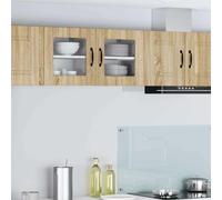 Owoxanthellate Sonoma - Armadio da parete in legno di quercia, 40 x 31 x 40 cm, con 2 ripiani, design moderno e durevole, per cucina, sala da pranzo, casa bar